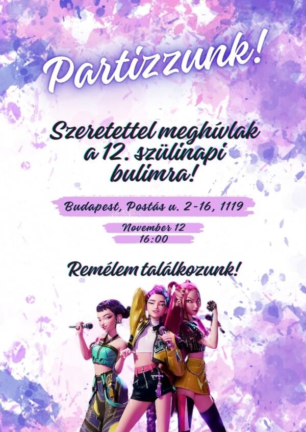 Személyre szabható meghívó